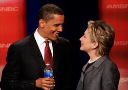 Barack Obama con Hillary Clinton.