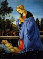 "Madonna in adorazione del bambino" di Lippi, del 1478.
