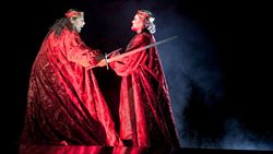 Dario Solari e Tatiana Serjan durante il "Macbeth".