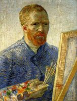 Il celebre "Autoritratto al cavalletto" di Van Gogh.