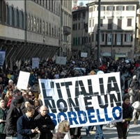 Un'immagine della manifestazione a Milano.