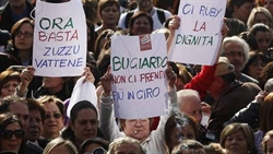 Un momento della manifestazione a Roma.