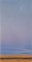 "La spiaggia e la luna", una delle opere di Piero Guccione esposte a Palermo.