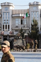 In una foto d'archivio dell'aprile 2011 la base del Prt (Team di Ricostruzione Provinciale) italiano di  Herat, che si trova nel centro della citta', bersaglio dell'attacco del 30 maggio 2011.