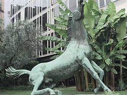 Il famoso cavallo della sede Rai di Viale Mazzini a Roma.
