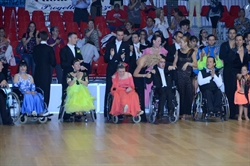 I ballerini disabili in gara ai campionati di danza sportiva a Rimini.