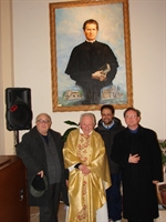 Da destra: il parroco don Antonio Gisonno, il direttore dell'oratorio don Marco Prinari, don Carlo Borgetti, don Gioacchino Tescione