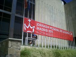 Il Centro congressi di Madrid, sede della sala stampa per i gionalisti di tutto il mondo accreditati alla Gmg.