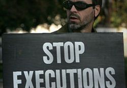 Manifestazione contro la pena di morte negli Stati Uniti.