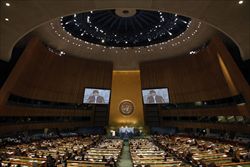 Un'immagine dell'Assemblea generale delle Nazioni Unite (foto Ap). 