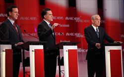 Un recente confronto televisivo tra i candidati repubblicani alla nomination per le Presidenziali 2012 (foto Reuters).