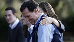 Rick Santorum con la famiglia durante la campagna elettorale in South Carolina (foto Reuters).