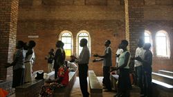  Una celebrazione domenicale in una chiesa a Yambio. Foto di Spencer Platt/Getty Images.