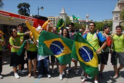 Giovani brasiliani alla Gmg di Madrid 2011. Foto di Severino Marcato.