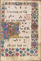 "La Natività" di Girolamo da Cremona, conservata nella Libreria Piccolomini del Duomo di Siena.