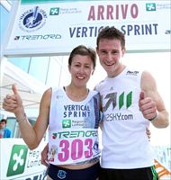Valentina Belotti con il tedesco Thomas Dold, i due campioni del mondo di vertical running.