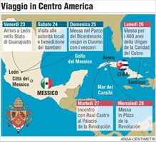 Le tappe di Benedetto XVI durante la sua visita in Messico e a Cuba (Ansa). 