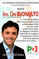 Un manifesto elettorale di Ciro Buonajuto (Foto Abbate).