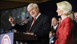 newt Gingrich, altro candidato cattolico nella corsa per la nomination repubblicana (foto Reuters).