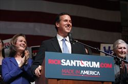 Il cattolico Rick Santorum (foto Reuters).