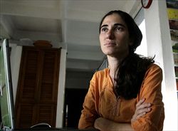 Yoani Maria Sánchez Cordera, nata nel 1975 all'Avana, è una giornalista e attivista cubana, autrice di un blog seguito in tutto il mondo: Generaciòn Y.