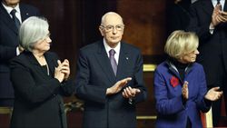 Rosy Bindi con il presidente Napolitano ed Emma Bonino (foto Ansa). 