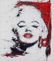 Una delle 50 opere della mostra Tribute to Marilyn dell'artista Alessandro Gedda ai Chiostri dell'Umanitaria di Milano fino al 10 luglio.