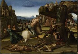 "San Giorgio e il drago", noto capolavoro di Signorelli.