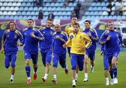 La Nazionale di calcio dell'Ucraina (Ansa).