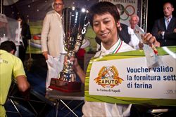 Ohoka Shushei da Hiroshima è il vincitore della prima olimpiade della pizza (foto ufficio stampa).