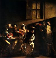 Caravaggio, "Vocazione di san Matteo", Chiesa di San Luigi dei Francesi, Roma.