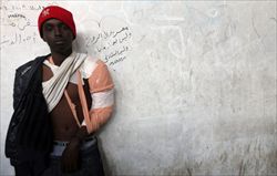 Un immigrato clandestino proveniente dalla Somalia detenuto a Bengasi. 