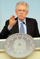Il presidente del Consiglio dei ministri, Mario Monti. Foto Ansa.