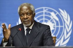 Kofi Annan, ex inviato speciale dell'Onu e della Lega araba per la Siria (Ansa)