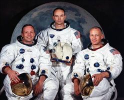 I tre protagonisti della spedizione lunare dell'Apollo 11. Da sinistra: Neil A. Armstrong, Michael Collins e Edwin E. Aldrin Jr  (Reuters).