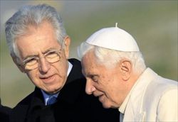 L'incontro del novembre scorso tra Monti e Benedetto XVI.