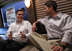 Mitt Romney e Paul Ryan durante la campagna elettorale in Wisconsin (Reuters).