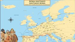 Mappa dell'itinerario Santiago-Roma.