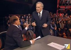Berlusconi e Santoro nel duello a La7.
