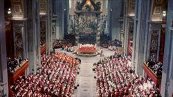 Un'immagine del Concilio Vaticano II. In copertina: Papa Bendetto XVI e il Il primate anglicano, l'arcivescovo di Canterbury Rowan Williams.
