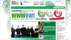 L'homepage di RadioItalia.it che celebra i due premi vinti al Premio WWW.