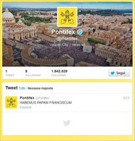 Il tweet apparso ieri dopo l'annuncio dell'elezione di papa Francesco.
