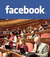 L'occupazione del Parlamento da parte del M5S in una foto diffusa via facebook dagli stessi parlamentari.