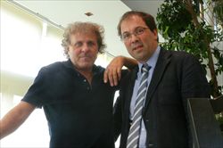 Da sinistra: il patron della Diesel Renzo Rosso e Marco Santori, presidente di Etimos Foundation