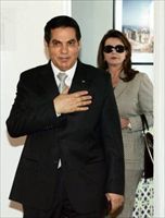 L'ex Presidente della Tunisia Ben Ali con la moglie.