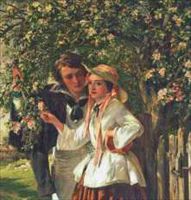 Innamorati sotto un albero in fiore (1859) di John Callcott Horsley, Philadelphia Museum of Art, Filadelfia