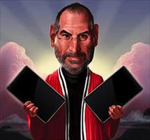Una delle tante raffigurazioni "mistiche" di Steve Jobs che circolano in questi giorni.