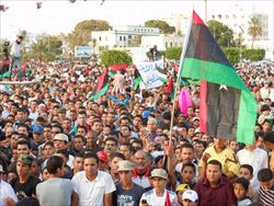 I libici festanti nel "Giorno della liberazione".