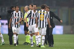 La Juventus in una partita di Campionato.