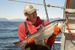 Pesca del salmone in Alaska.